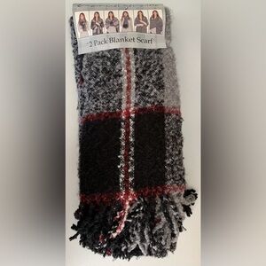 Emanuel Geraldo - Heathered Plaid Soft Texture Blanket Scarf 2 Pack